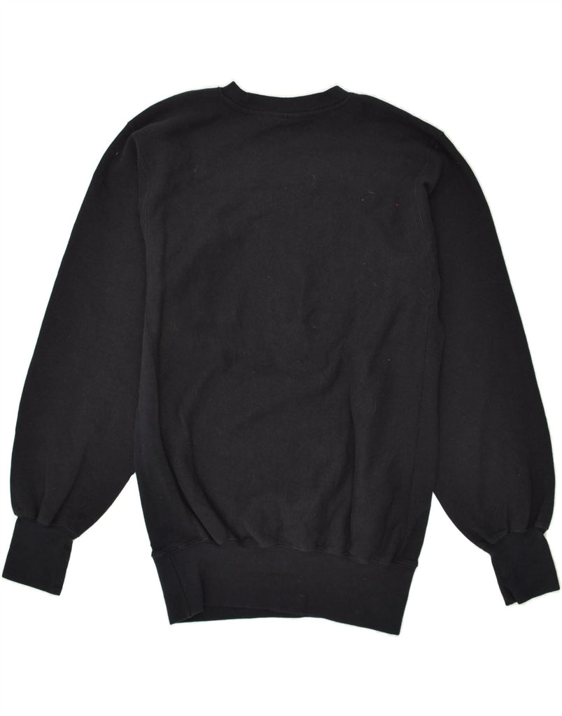 VINTAGE Mens Graphic Sweatshirt Jumper Small Black Cotton | Vintage Vintage | Thrift | Second-Hand Vintage | Used Clothing | Messina Hembry 