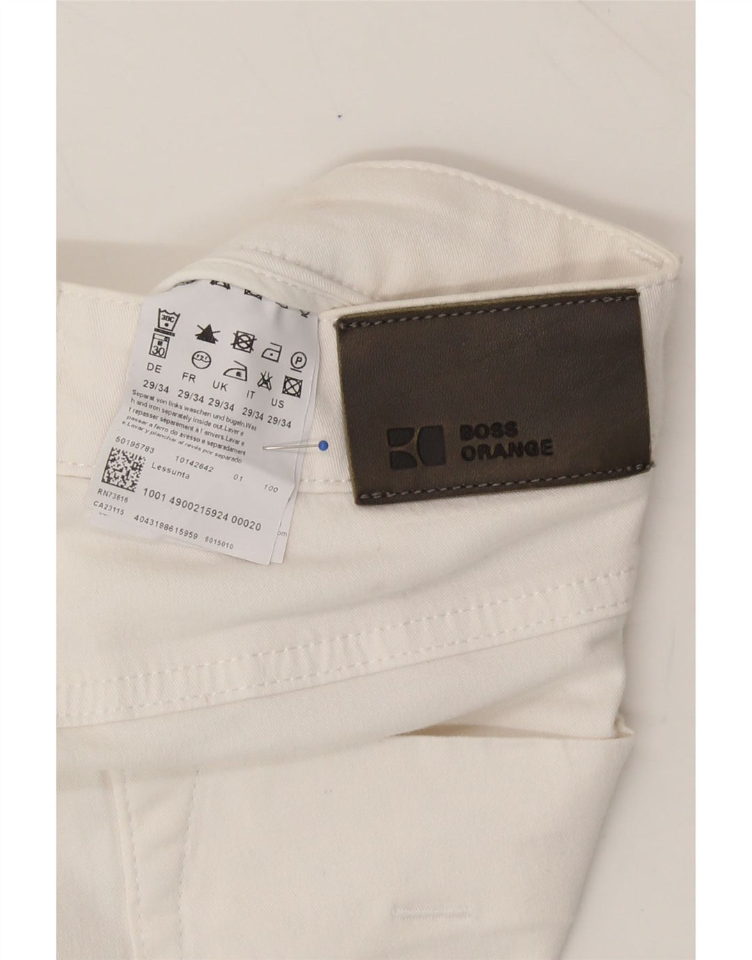 HUGO BOSS Womens Straight Jeans W29 L34  White Cotton Vintage Hugo Boss and Second-Hand Hugo Boss from Messina Hembry 
