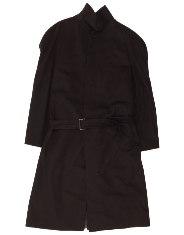Vintage Mens Overcoat IT 48 Medium Black Cashmere