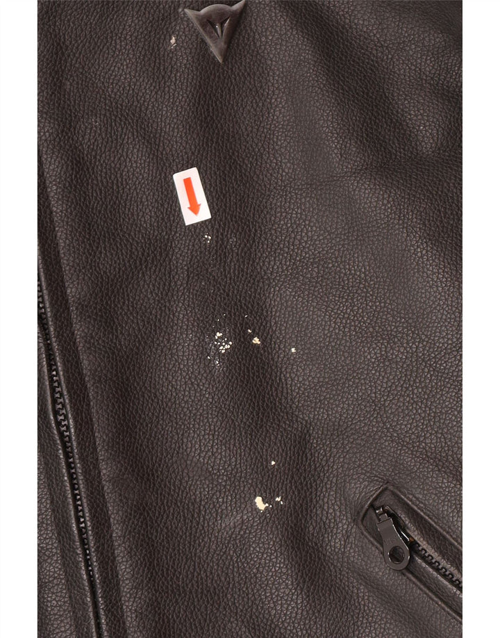 DAINESE Mens Graphic Racer Jacket Size 54 Large Black Colourblock Leather