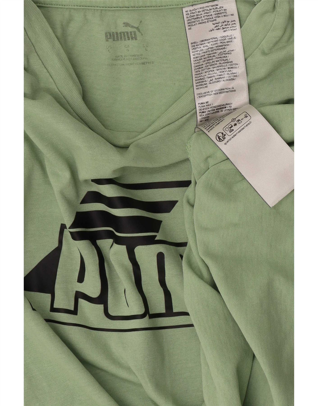 Puma Mens Graphic T-Shirt Top Large Green Cotton
