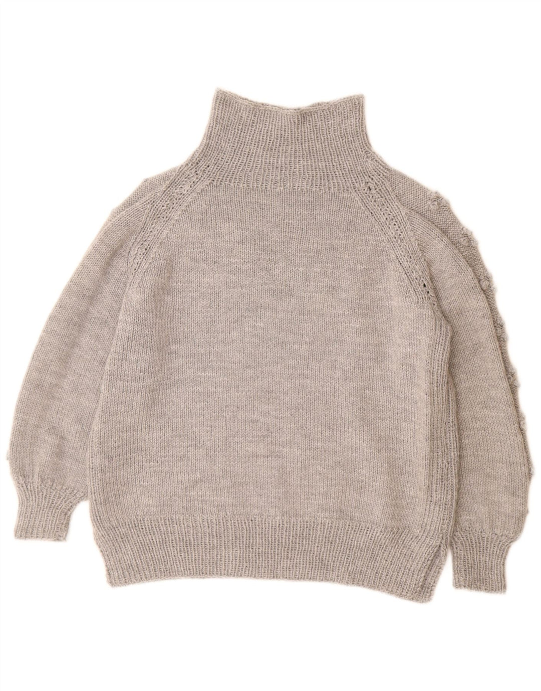 VINTAGE Womens Roll Neck Jumper Sweater UK 14 Large Grey