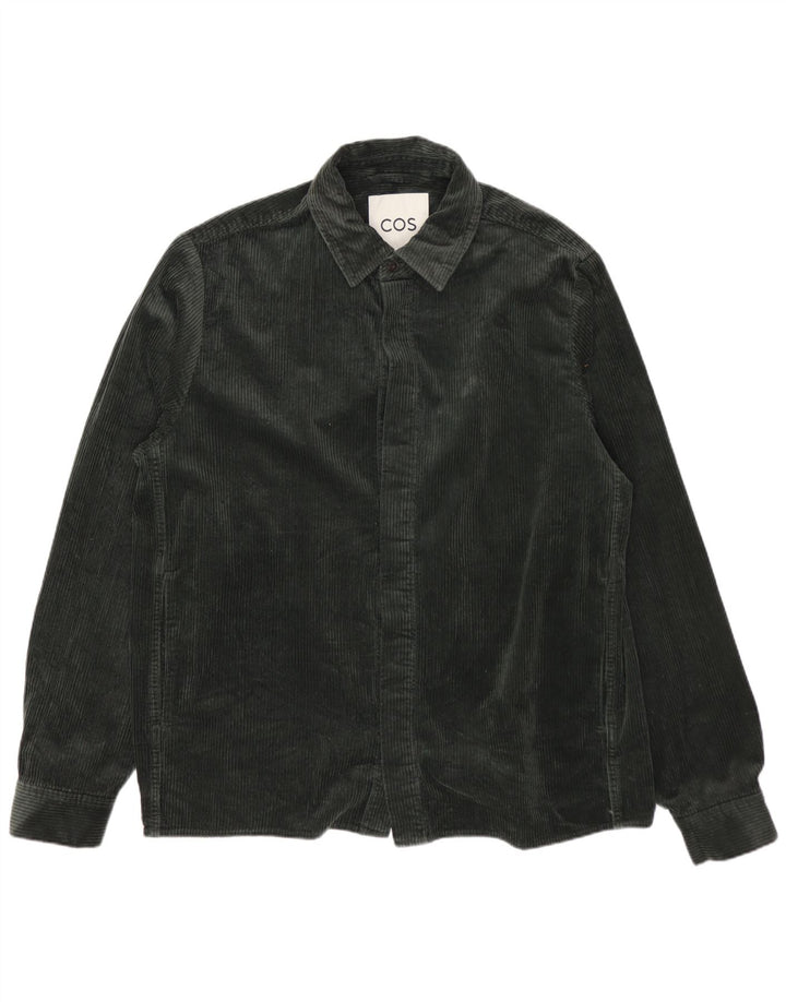 COS Mens Corduroy Shirt Medium Green Cotton