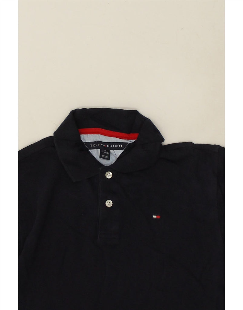 TOMMY HILFIGER Boys Polo Shirt 12-13 Years Medium   Navy Blue Cotton | Vintage Tommy Hilfiger | Thrift | Second-Hand Tommy Hilfiger | Used Clothing | Messina Hembry 