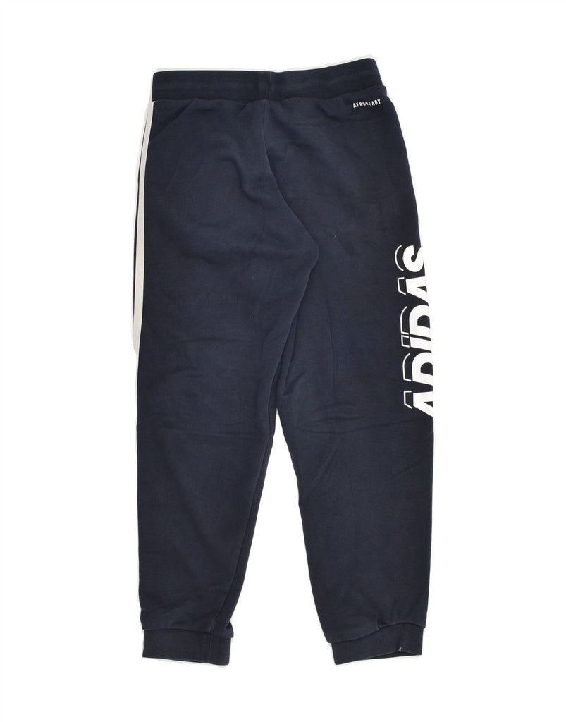 ADIDAS Boys Graphic Tracksuit Trousers Joggers 9-10 Years Navy Blue Cotton | Vintage Adidas | Thrift | Second-Hand Adidas | Used Clothing | Messina Hembry 