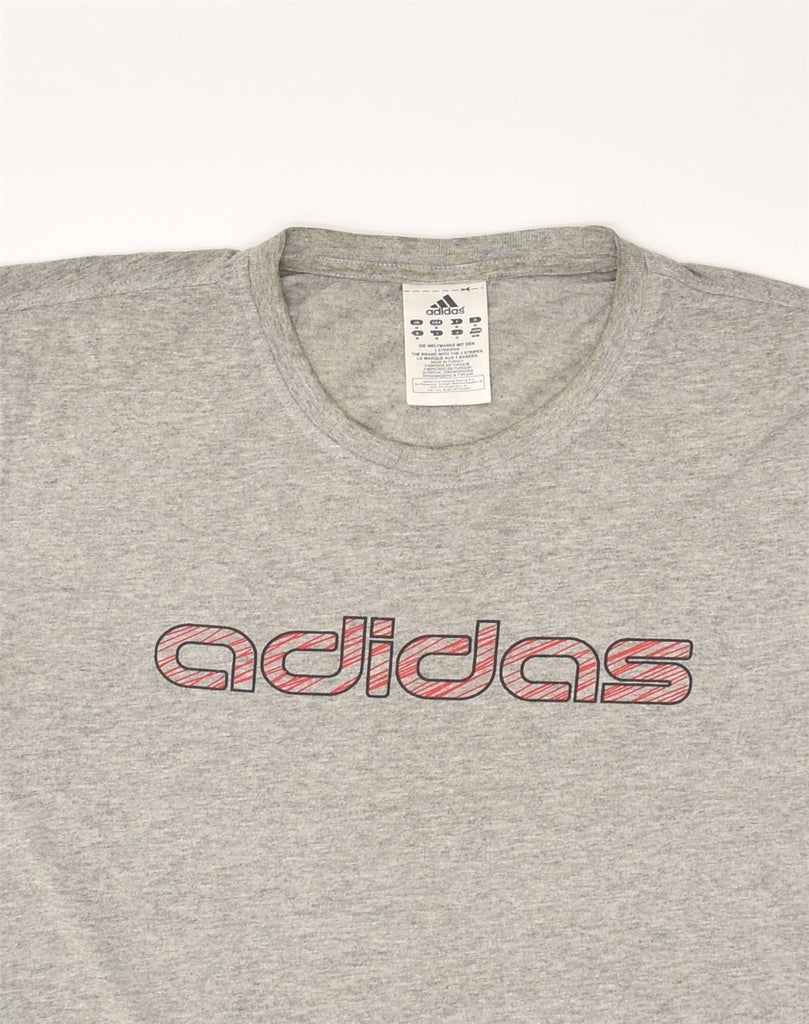 ADIDAS Mens Graphic T-Shirt Top Medium Grey Cotton | Vintage Adidas | Thrift | Second-Hand Adidas | Used Clothing | Messina Hembry 