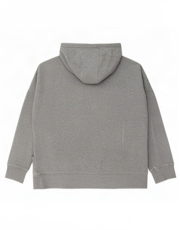 Under Armour Womens Oversized Zip Hoodie Sweater UK 16 Large Grey Flecked