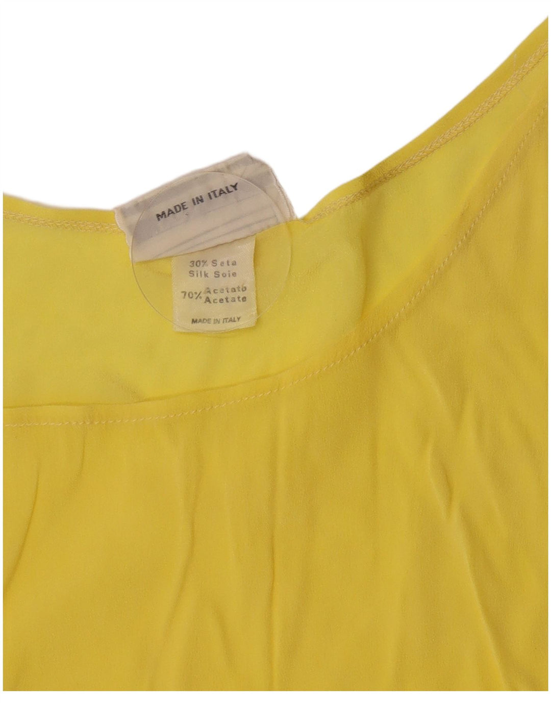 Vintage Womens Crop Sleeveless Blouse Top IT 42 Medium Yellow Acetate