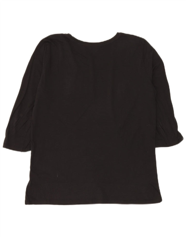 Marella Womens EMME Graphic Top 3/4 Sleeve UK 12 Medium Black