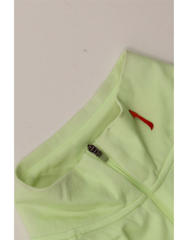 Nike Womens Dri Fit Zip Neck Pullover Tracksuit Top UK 14 Medium Green