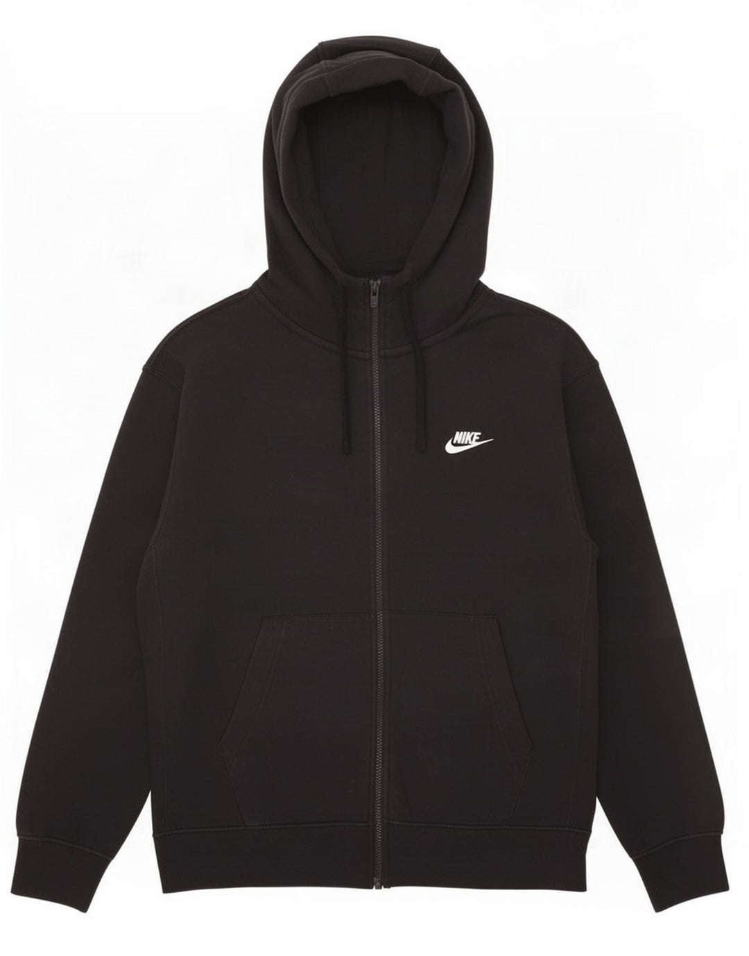 Nike Mens Zip Hoodie Sweater Medium Black Cotton