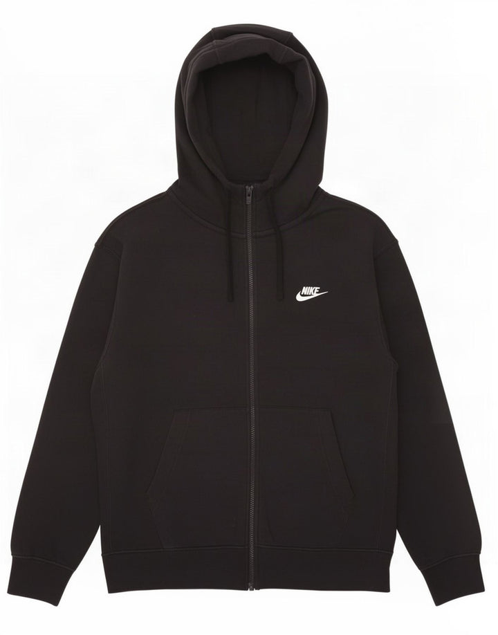 Nike Mens Zip Hoodie Sweater Medium Black Cotton
