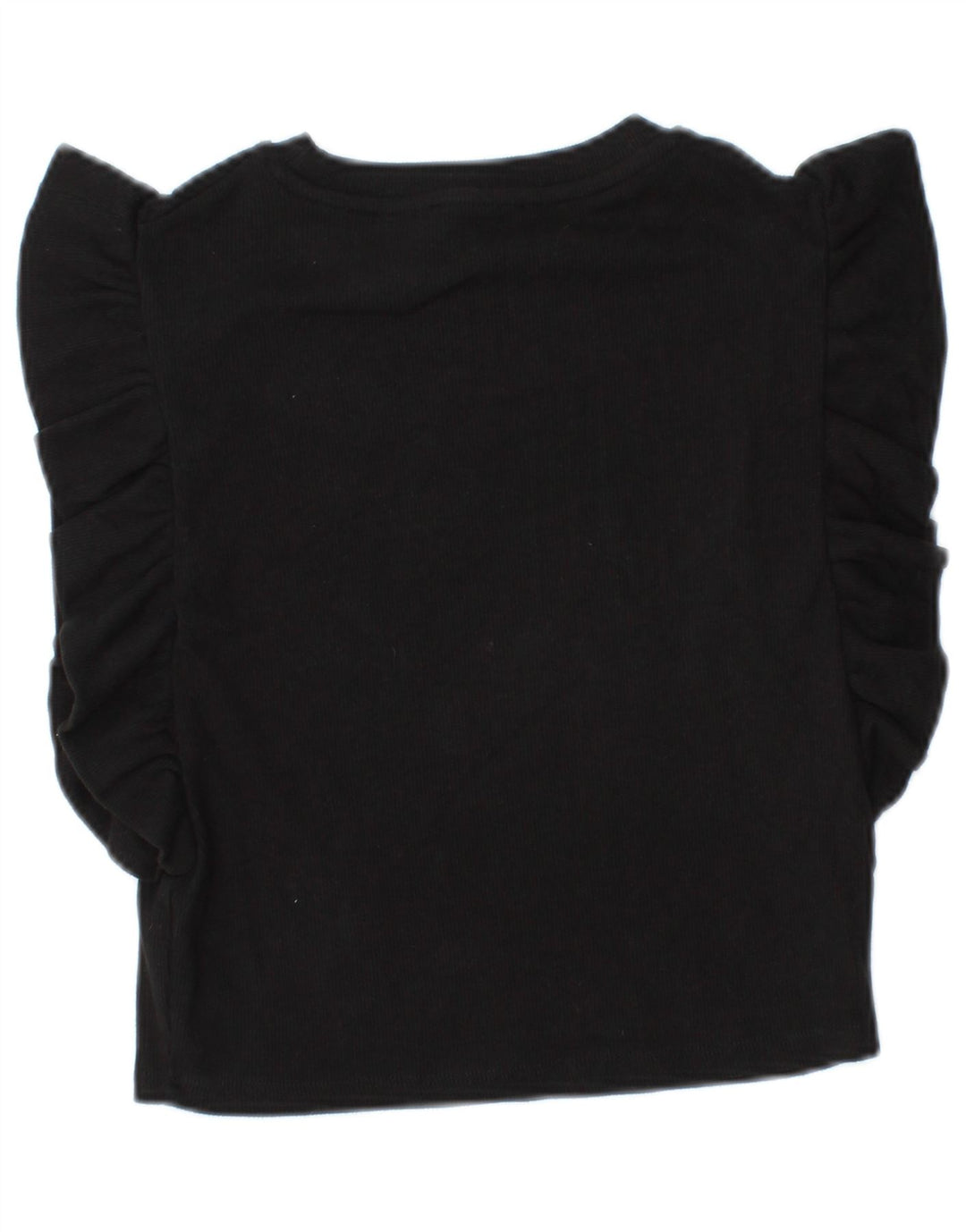 Zara Womens Crop Blouse Top UK 8 Small Black Cotton