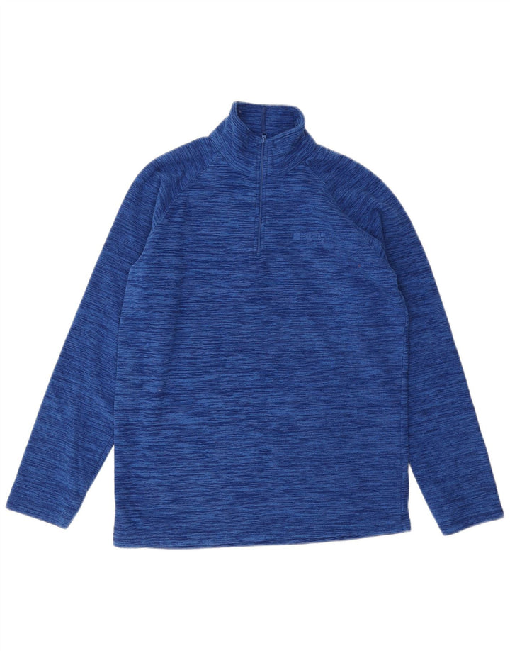 MOUNTAIN WAREHOUSE Mens Zip Neck Fleece Jumper Small Blue Flecked