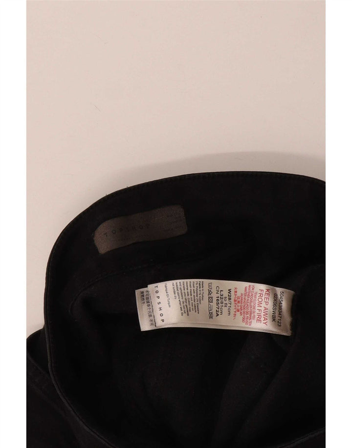 Topshop Womens Flared Jeans W28 L32 Black Cotton