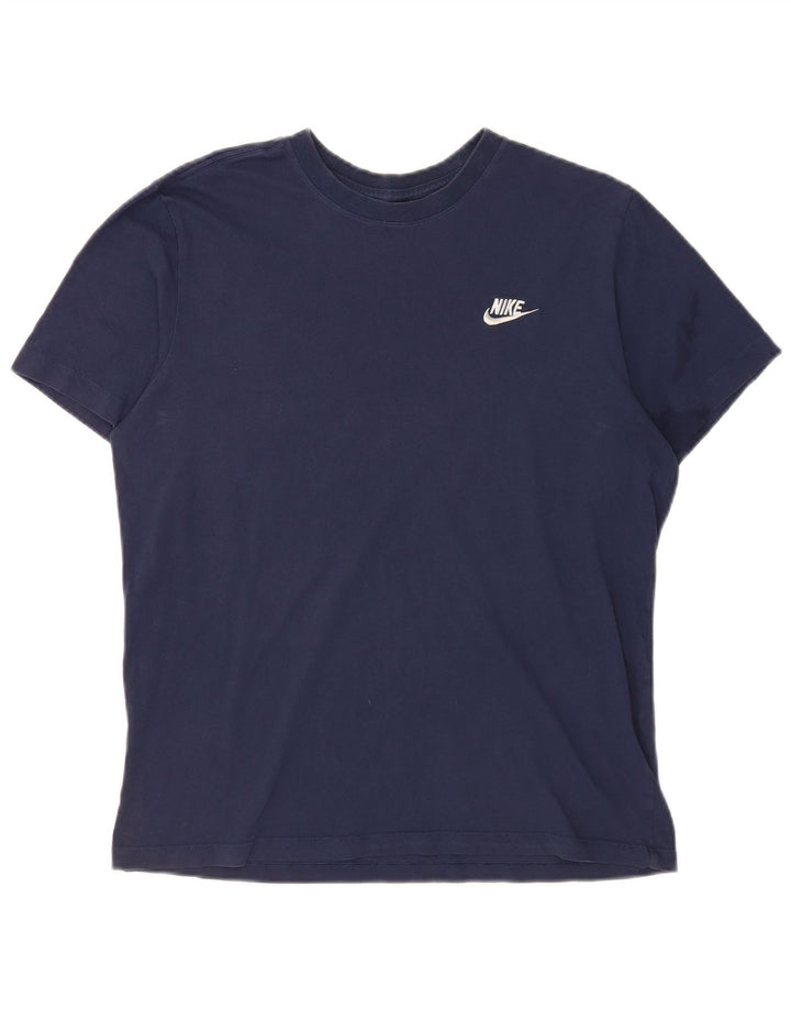 Nike Mens T-Shirt Top Medium Navy Blue Cotton