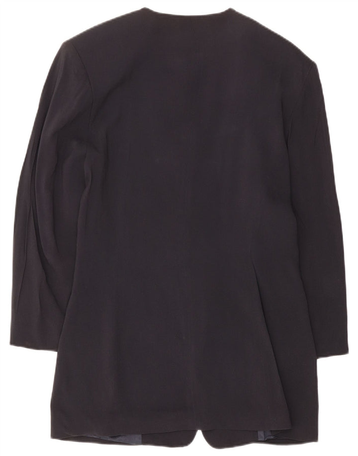 Vintage Womens Longline 5 Button Blazer Jacket IT 46 Large Navy Blue