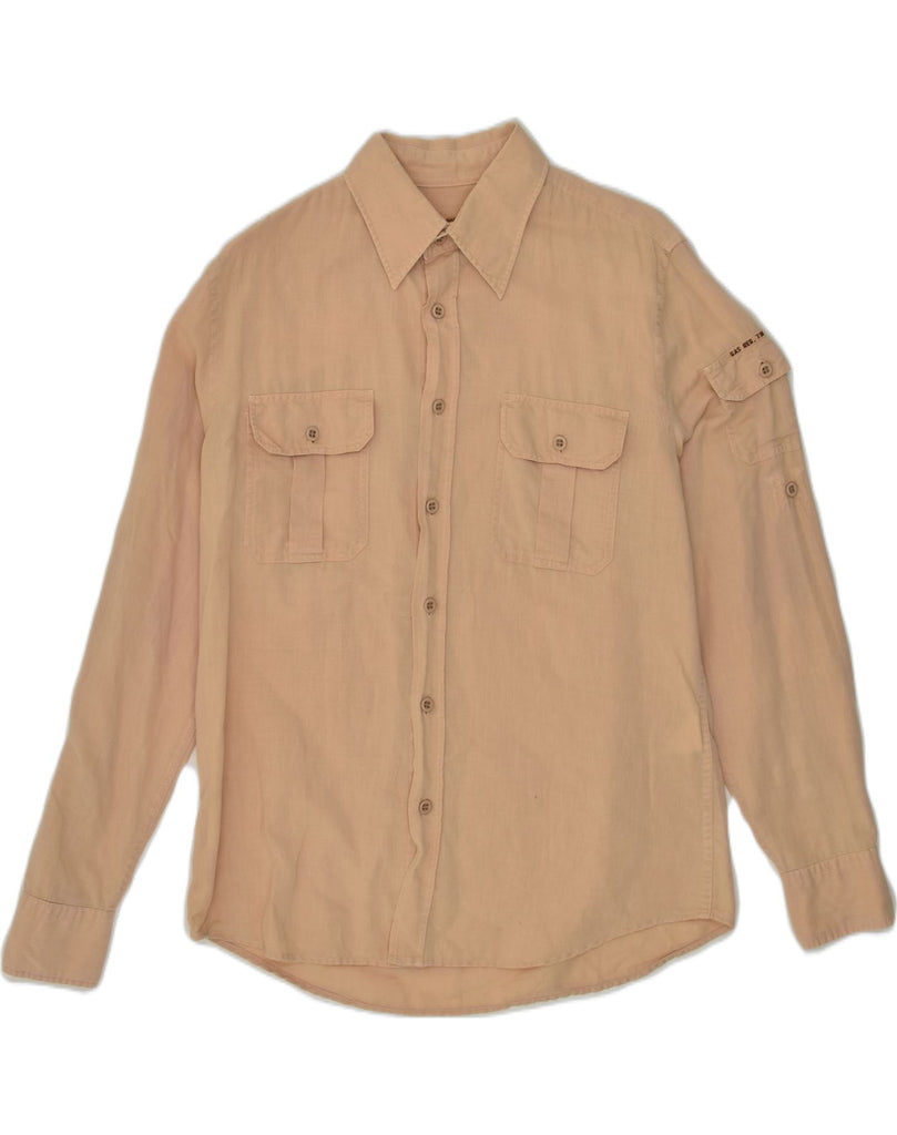 GAS Mens Shirt Medium Beige Cotton | Vintage Gas | Thrift | Second-Hand Gas | Used Clothing | Messina Hembry 