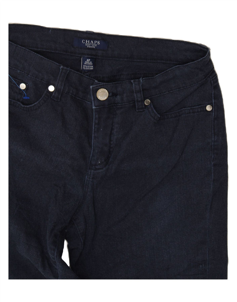 CHAPS Womens Capri Straight Jeans US 4 Small W27 L19 Navy Blue Cotton Vintage Chaps and Second-Hand Chaps from Messina Hembry 