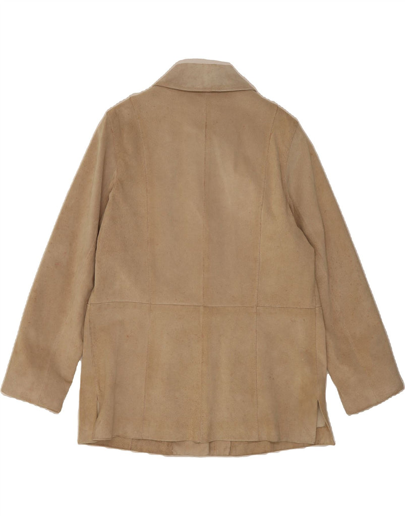 MARINA RINALDI Womens Suede Jacket Size 23 Medium Beige Leather Vintage Marina Rinaldi and Second-Hand Marina Rinaldi from Messina Hembry 