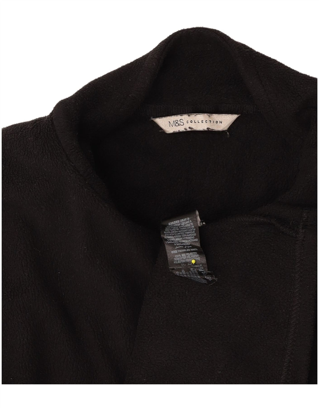 MARKS & SPENCER Womens Fleece Jacket UK 14 Medium Black Polyester