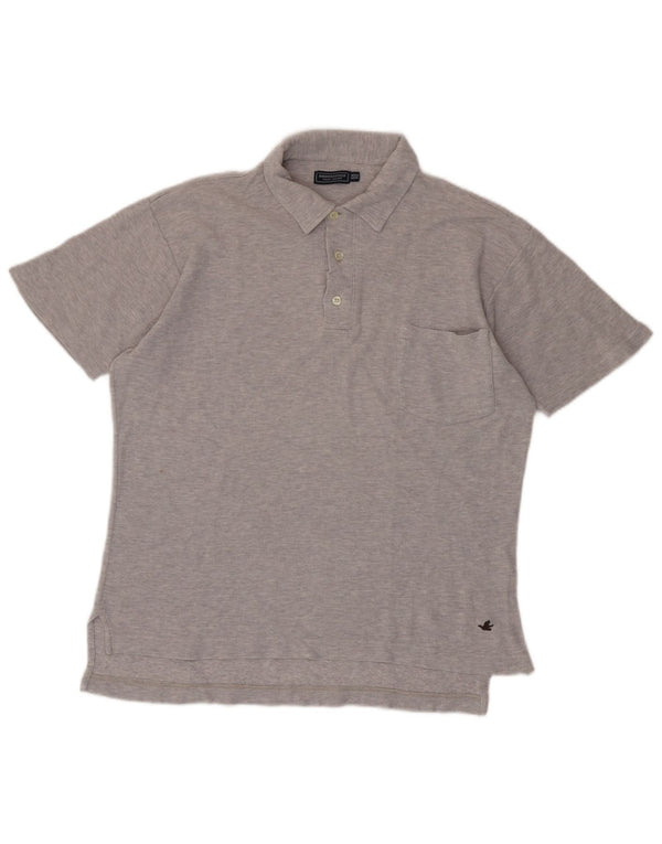 BROOKSFIELD Mens Polo Shirt IT 52 Large Grey Flecked Cotton