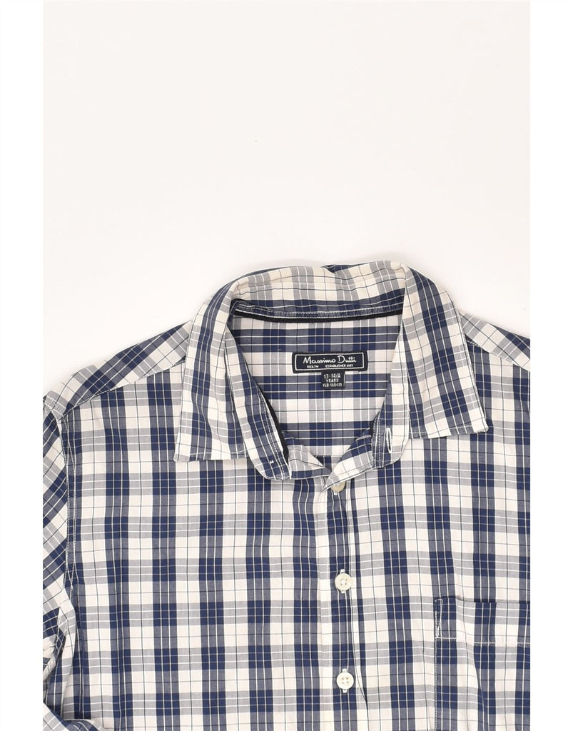 MASSIMO DUTTI Boys Shirt 13-14 Years Blue Check Cotton | Vintage Massimo Dutti | Thrift | Second-Hand Massimo Dutti | Used Clothing | Messina Hembry 