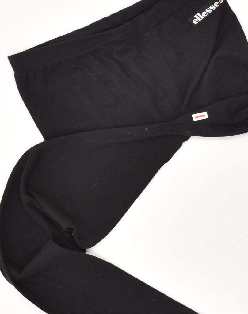 ELLESSE Womens Graphic Leggings UK 8 Small Black Cotton | Vintage Ellesse | Thrift | Second-Hand Ellesse | Used Clothing | Messina Hembry 