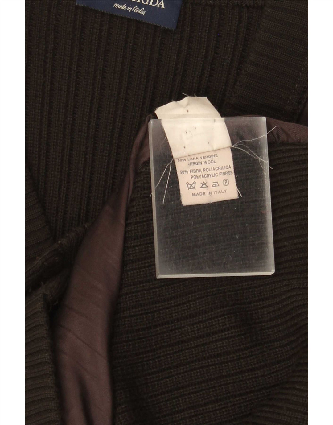 MALAGRIDA Mens Cardigan Sweater Medium Brown Polyacrylic