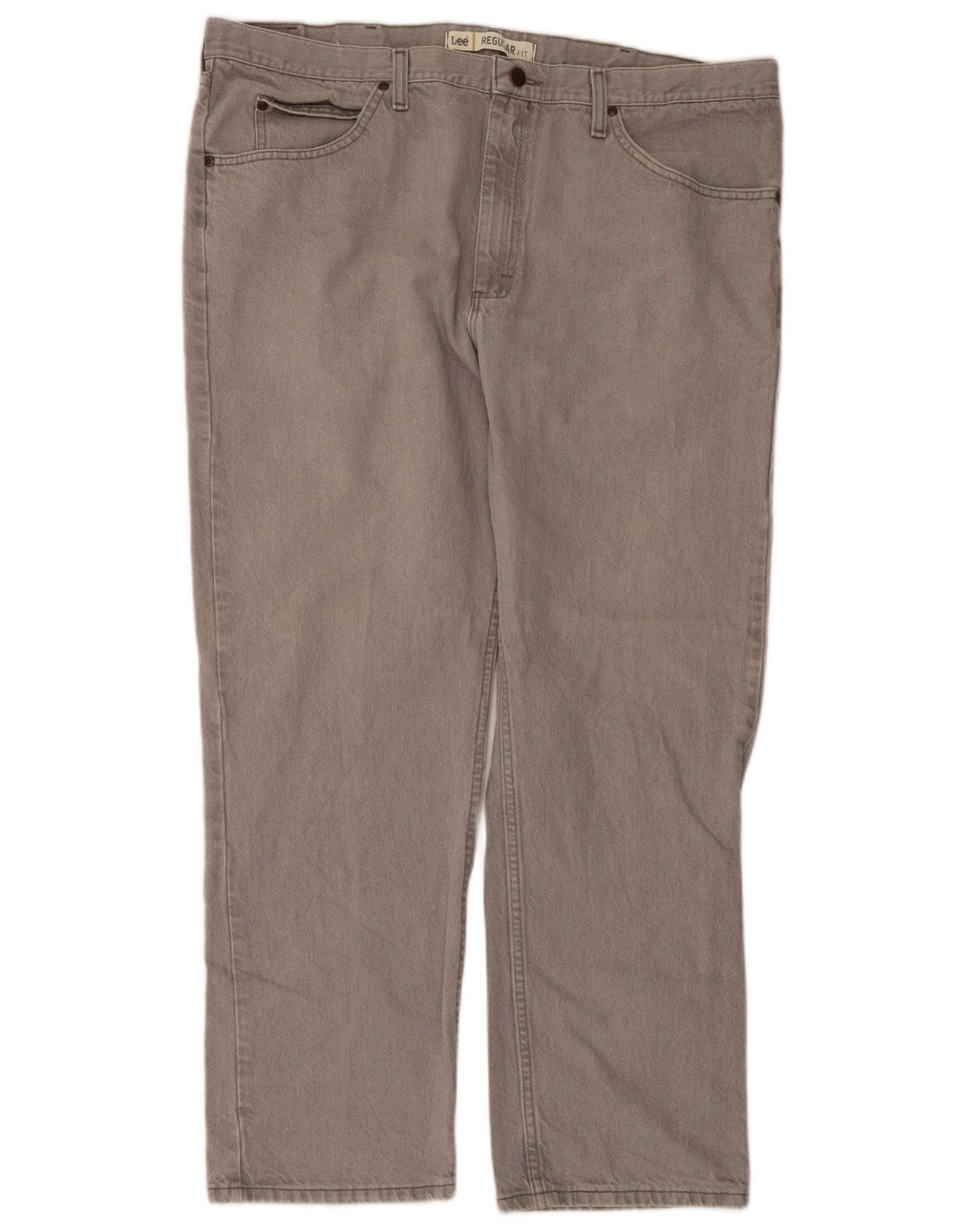 Lee Mens Regular Fit Straight Jeans W42 L30 Grey Cotton