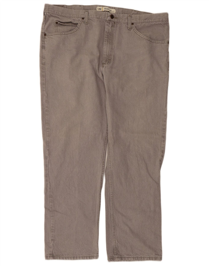 Lee Mens Regular Fit Straight Jeans W42 L30 Grey Cotton