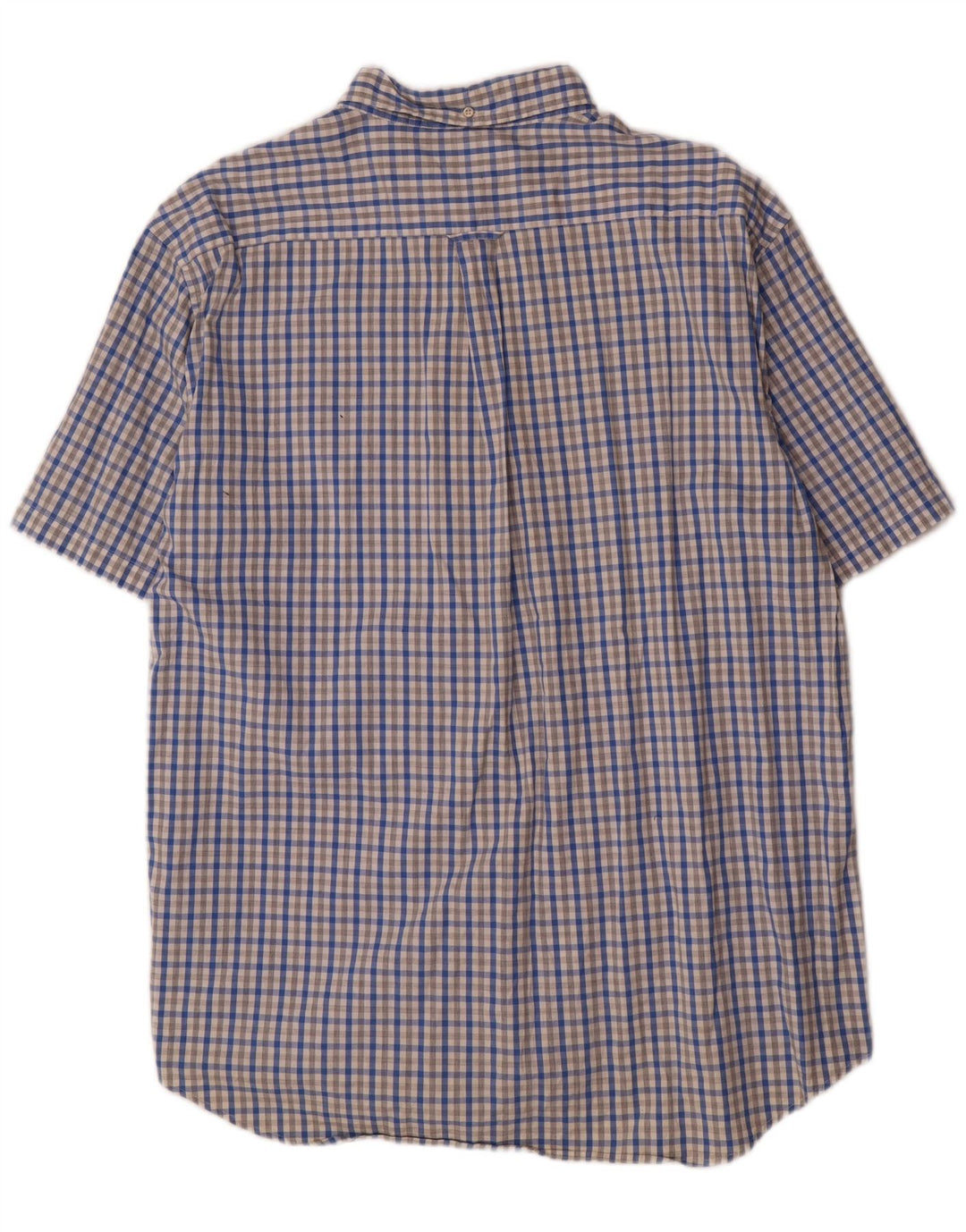 Gant Mens Short Sleeve Regular Fit Shirt Size 47/48 19 3XL Blue Gingham
