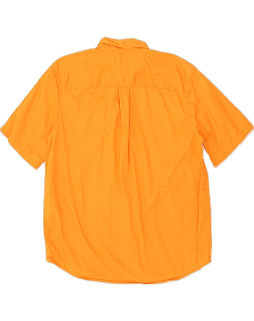 EDDIE BAUER Mens Short Sleeve Shirt Large Orange Cotton | Vintage Eddie Bauer | Thrift | Second-Hand Eddie Bauer | Used Clothing | Messina Hembry 