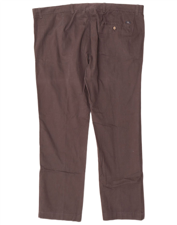 Marks & Spencer Mens Straight Chino Trousers W44 L31 Grey Cotton