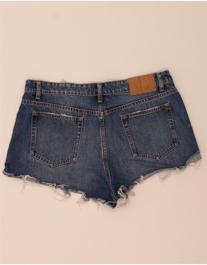 Zara Womens Denim Shorts EU 44 XL W34  Blue Cotton