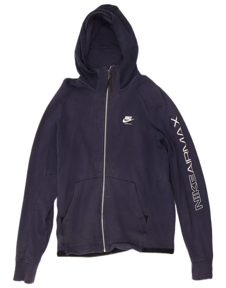 Nike Mens Graphic Zip Hoodie Sweater Medium Navy Blue