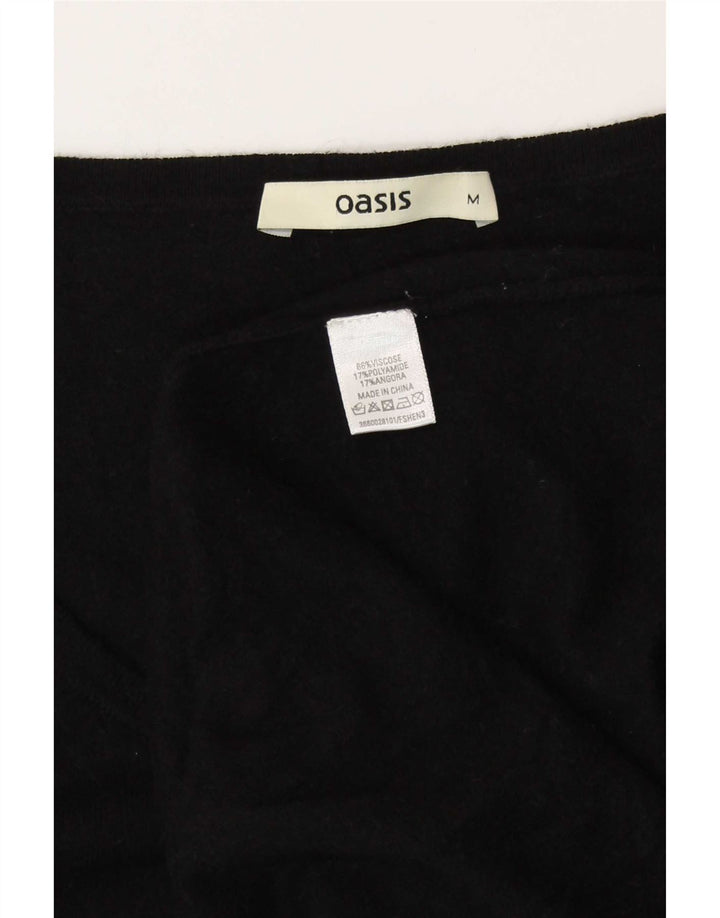 Oasis Womens Long Sleeve A-Line Dress UK 12 Medium Black Viscose