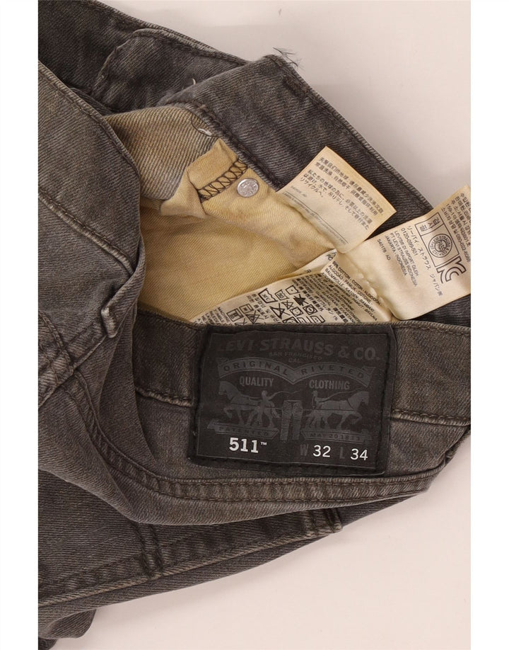 Levi's Mens 511 Slim Jeans  W32 L34 Grey Cotton
