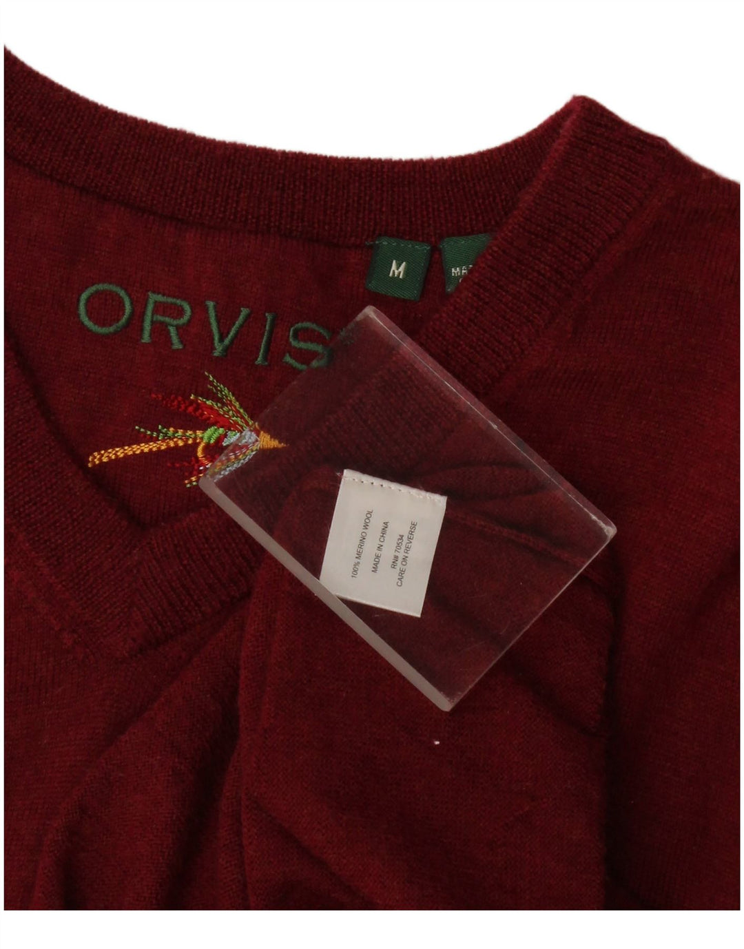 Orvis Mens Vest Tank Top Medium Burgundy Merino Wool