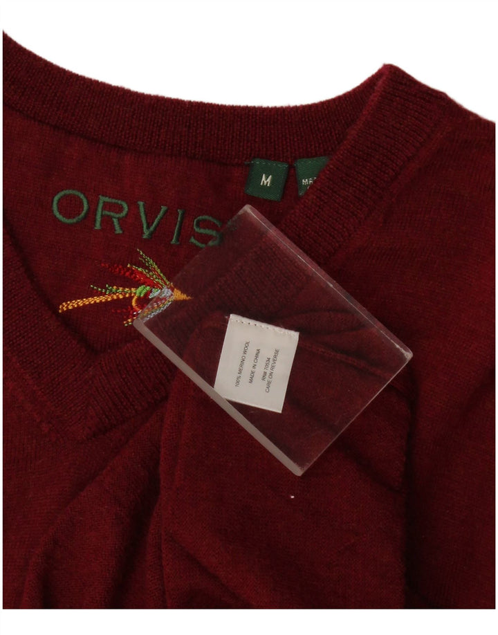 Orvis Mens Vest Tank Top Medium Burgundy Merino Wool