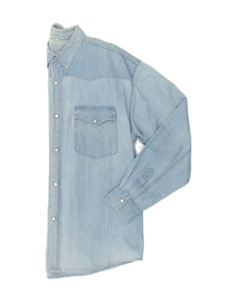 VINTAGE Mens Denim Shirt XL Blue Cotton | Vintage Vintage | Thrift | Second-Hand Vintage | Used Clothing | Messina Hembry 