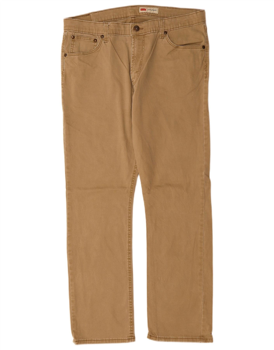 WRANGLER Mens Slim Straight Casual Trousers W36 L29 Beige