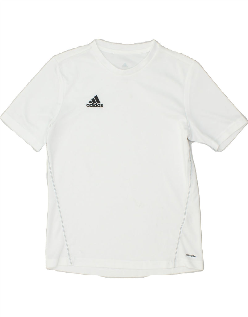 ADIDAS Boys Climalite T-Shirt Top 11-12 Years White | Vintage Adidas | Thrift | Second-Hand Adidas | Used Clothing | Messina Hembry 