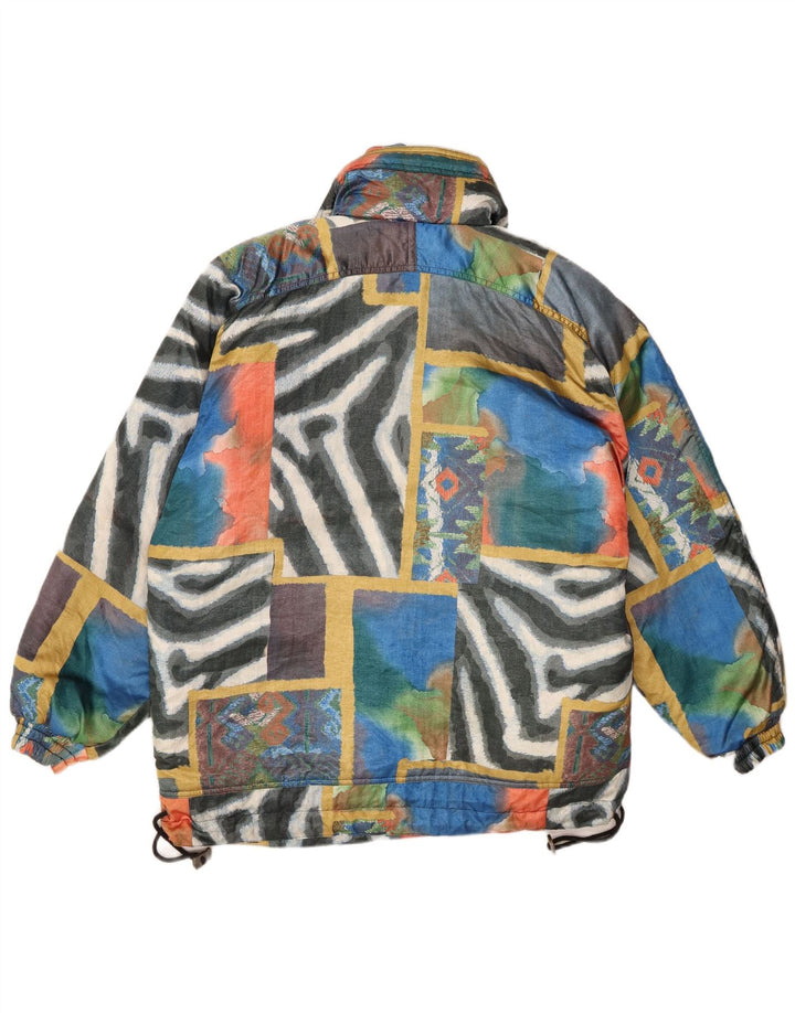 VINTAGE Womens Oversized Windbreaker Jacket EU 38 Medium Multicoloured