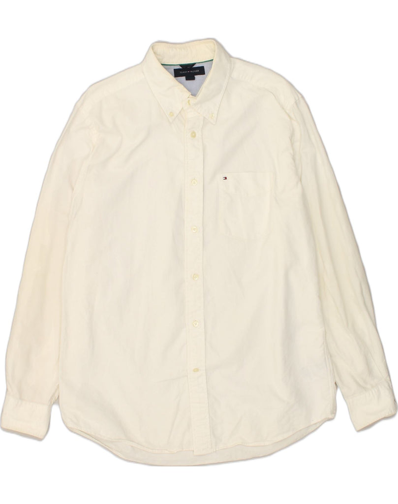 TOMMY HILFIGER Mens Shirt Large White Cotton | Vintage Tommy Hilfiger | Thrift | Second-Hand Tommy Hilfiger | Used Clothing | Messina Hembry 