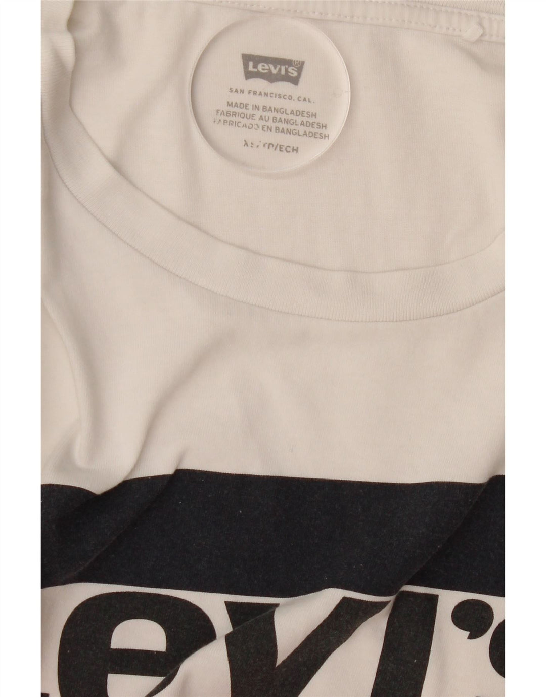 LEVI'S Womens Graphic T-Shirt Top UK 6 XS White Vintage Levi's and Second-Hand Levi's from Messina Hembry 