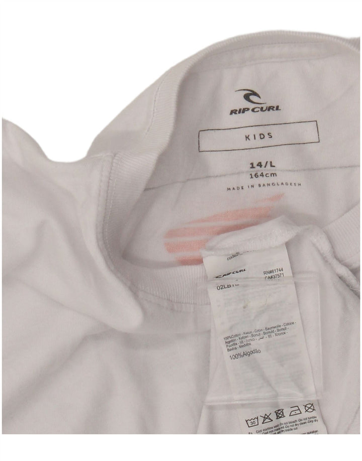 Rip Curl Boys Graphic T-Shirt Top 13-14 Years Large White Cotton