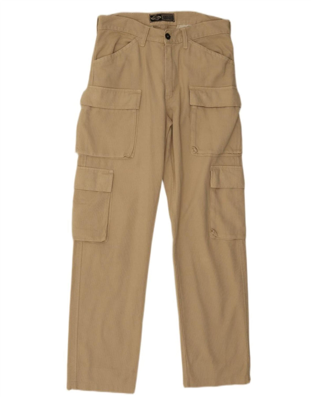 Take Two Mens Straight Cargo Trousers W32 L31 Beige Cotton