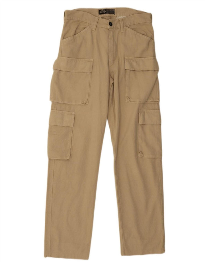 Take Two Mens Straight Cargo Trousers W32 L31 Beige Cotton