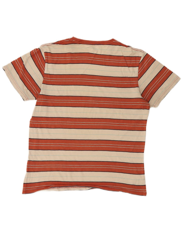 Rip Curl Mens Standard Fit T-Shirt Top Large Orange Striped